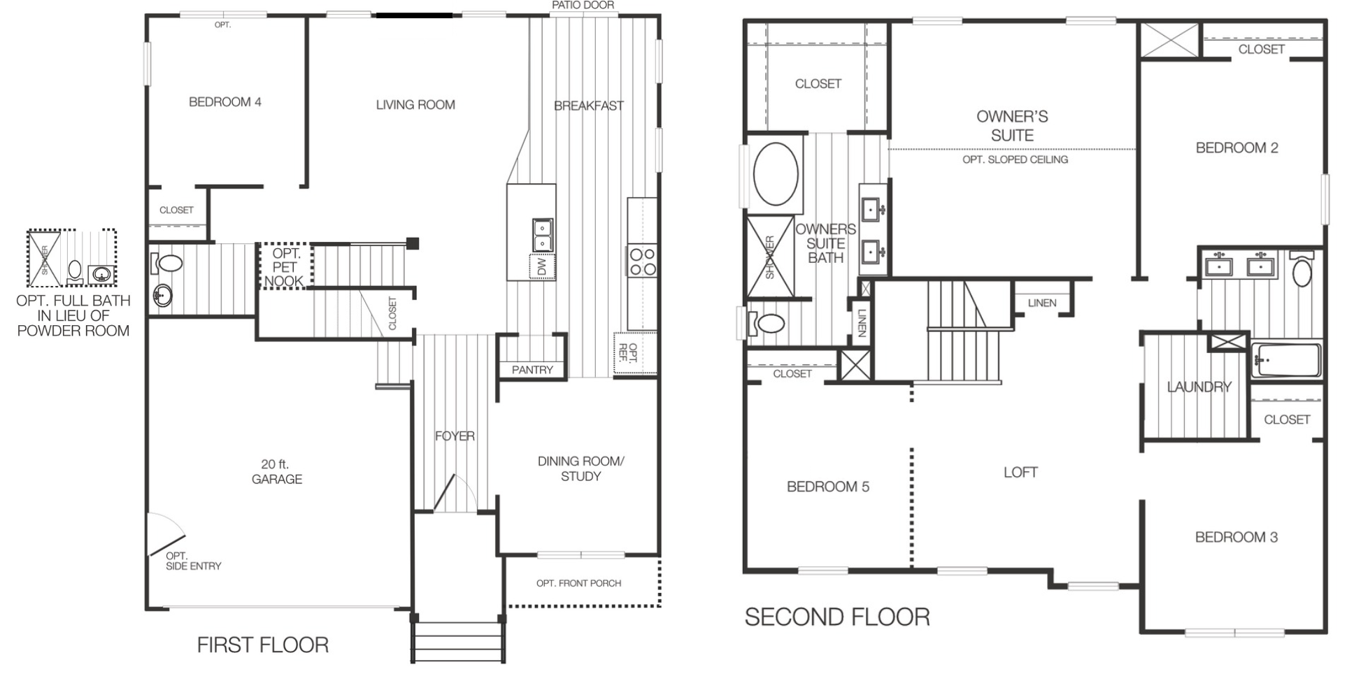 Floor plan for the Elmsted lot 67 section 6 for sale in Castleton by Boyd Homes.